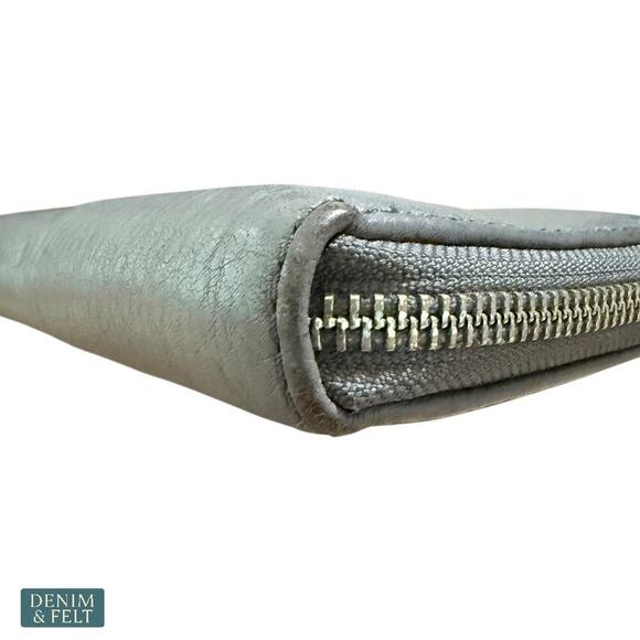 Michael Kors Grey Leather Continental Zip Around Long Wallet Clutch Purse - Picture 8 of 13